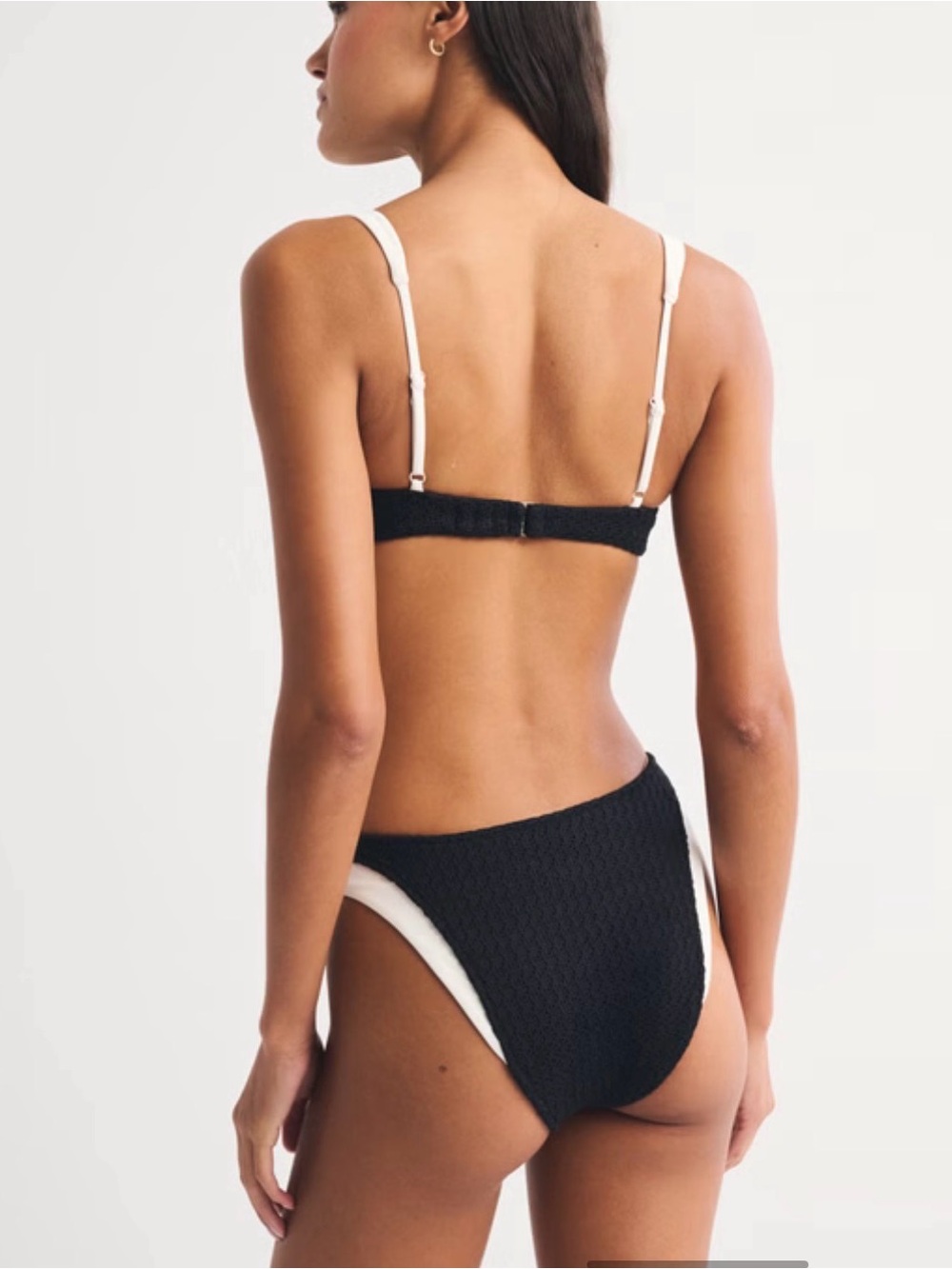 Abercrombie & Fitch Black and Cream Crochet-Style Bikini Set - Picture 2 of 8